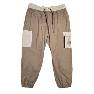 Nike DriFit Pants Womens Brown Cargo Windbreaker Track Baggy Womens XL 36x28